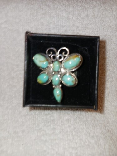 Size 6 Sterling Silver Butterfly Ring Made With Royston Turquoise 7.00 TCW (730) - Picture 11 of 12