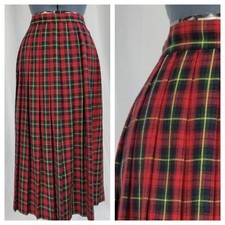 Vintage Requirements Red  Blue Plaid Pleated School Girl Skirt Size 10
