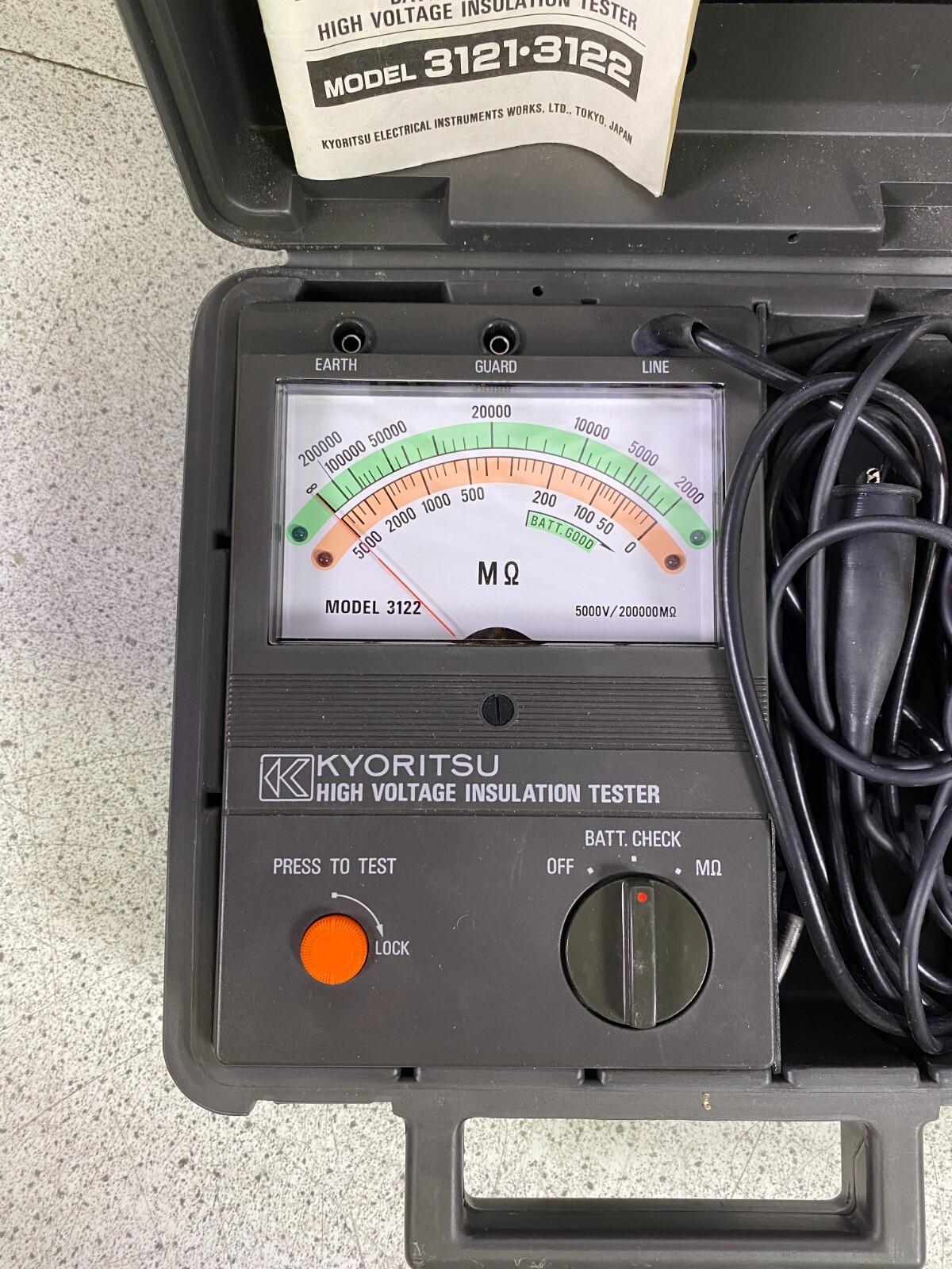 Kyoritsu Model 3122 Battery Powered High Voltage Insulation Tester eBay