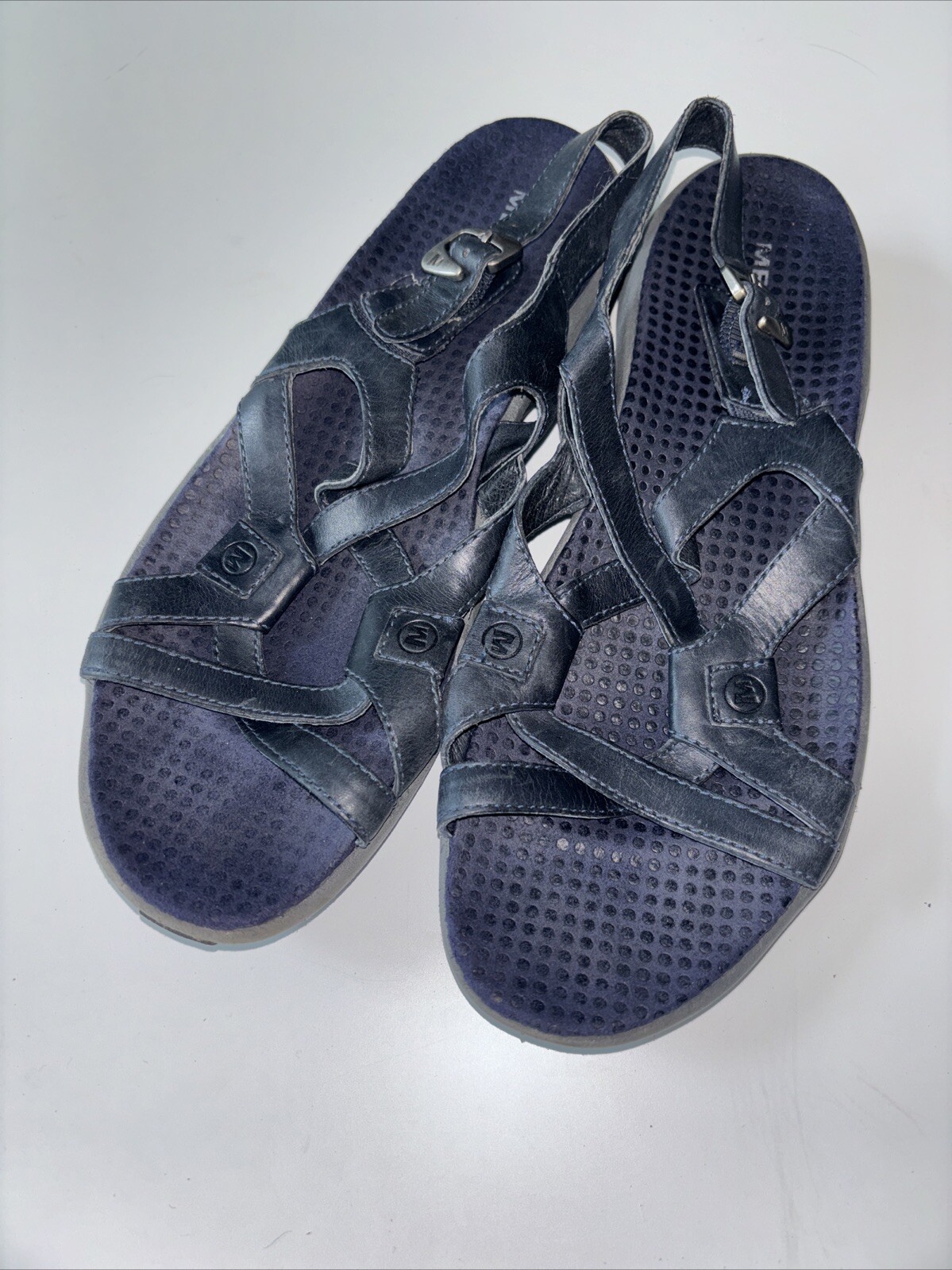 Merrell Agave sandali donna blu navy pelle cinturino regolabile taglia 7 escursionismo