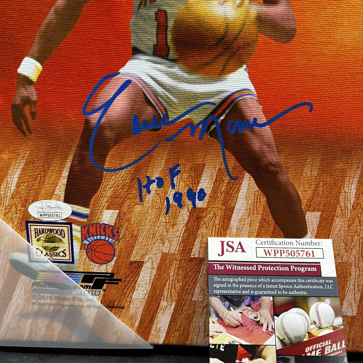 Walt Frazier & Earl Monroe Autographed New York Knicks Canvas