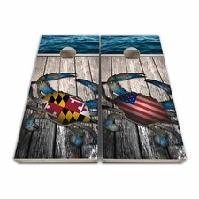 Maryland Blue Crab Cornhole Cornhole Board Wrap Set Laminated Cornhole Decal Set
