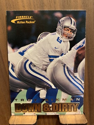 TROY AIKMAN 1997 PINNACLE ACTION PACKED #117 DOWN & DIRTY