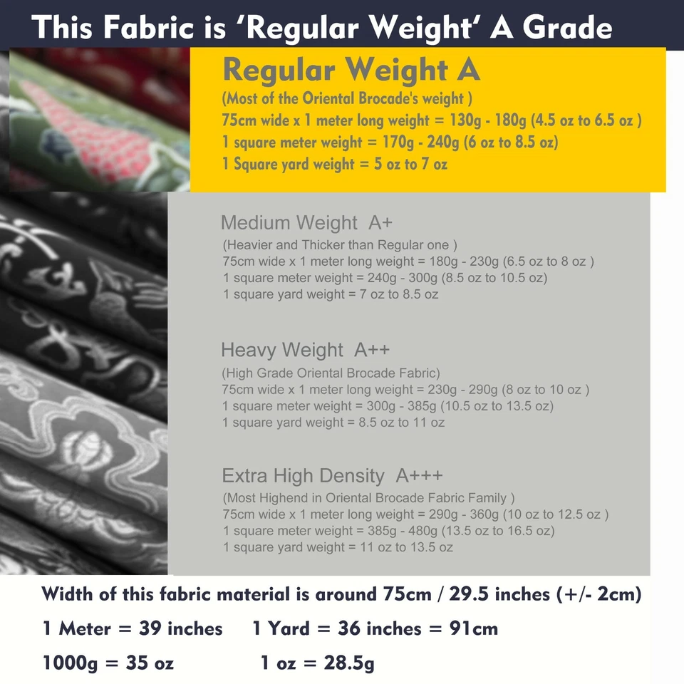 Faux Silk Brocade(Silver Gold Feather)Jacquard Damask Kimono Fabric Material*Bn6 - Image 3 of 4