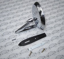 1961-1963 Buick Chrome Outside Rear View Mirror Kit. Tri-shield W Flat Gasket