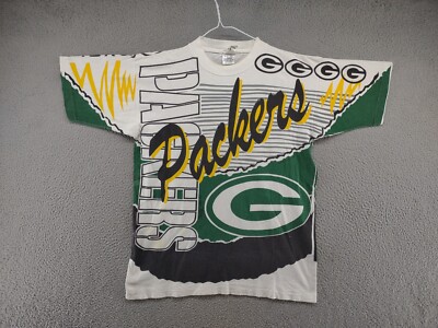 VTG 90s Green Bay Packers Magic Johnson Ritz AOP All Over Shirt Men's SZ M