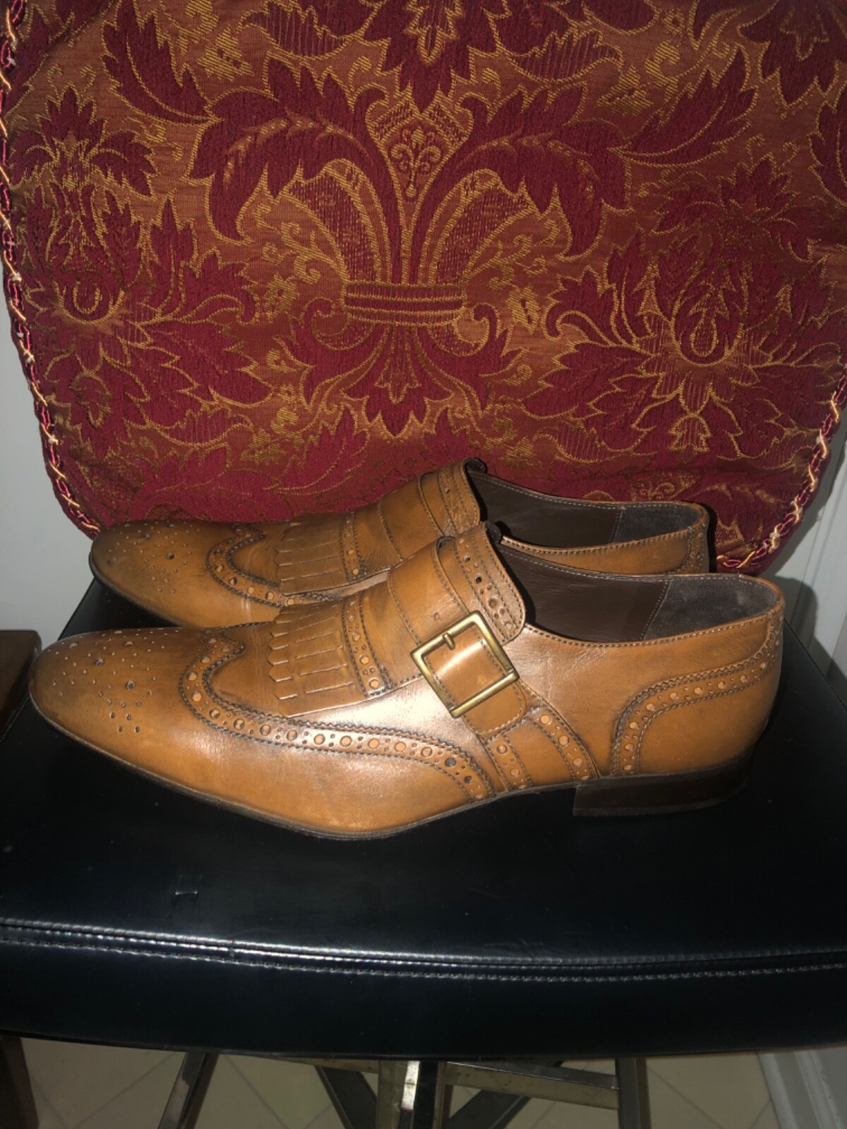 TESTONI BASIC WINGTIP MONK STRAP BROWN LEATHER SH… - image 4