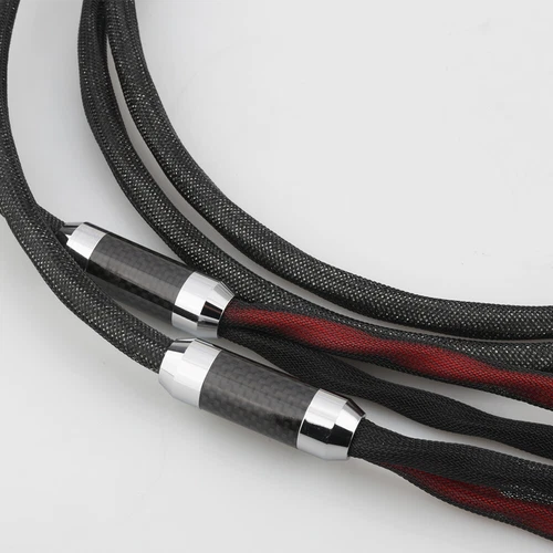 Pair HiFi Pure Silver Audio Speaker Loudspeaker Cable Carbon Fiber Banana Y Plug - Picture 5 of 7
