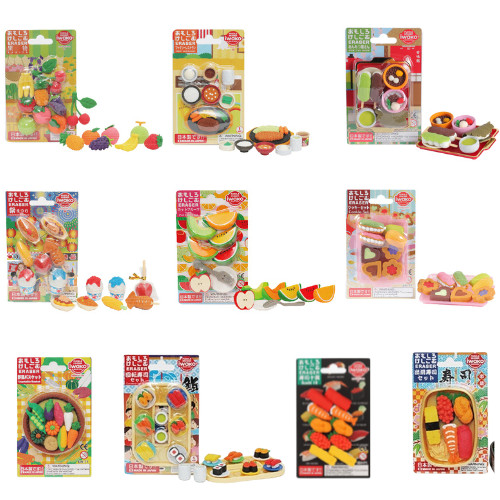 IWAKO Japanese Puzzle Eraser Novelty Rubbers Blister Set - Food Collections