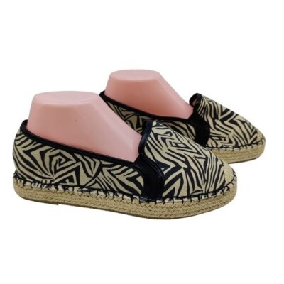 EVANS COMFORT Slip On Espadrille Flats Zebra Print Sizes US