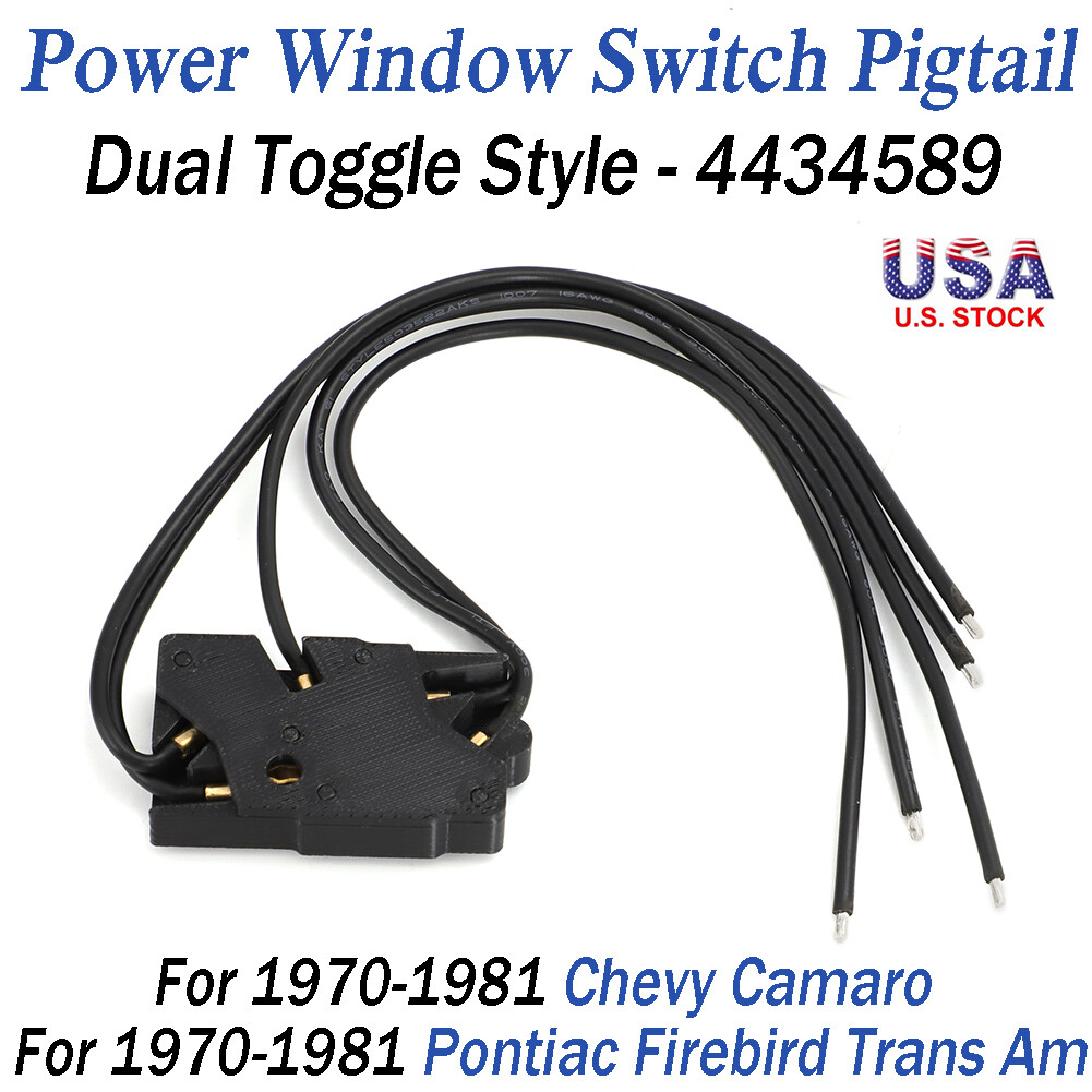 Dual Toggle Power Window Switch Connector For GM Camaro Pontiac Firebird 1970-81