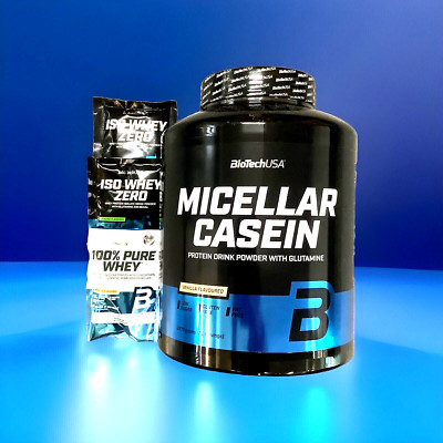 (25,85 /kg)Biotech USA Micellar Casein 2270g Protein Eiweiss+3 Proben