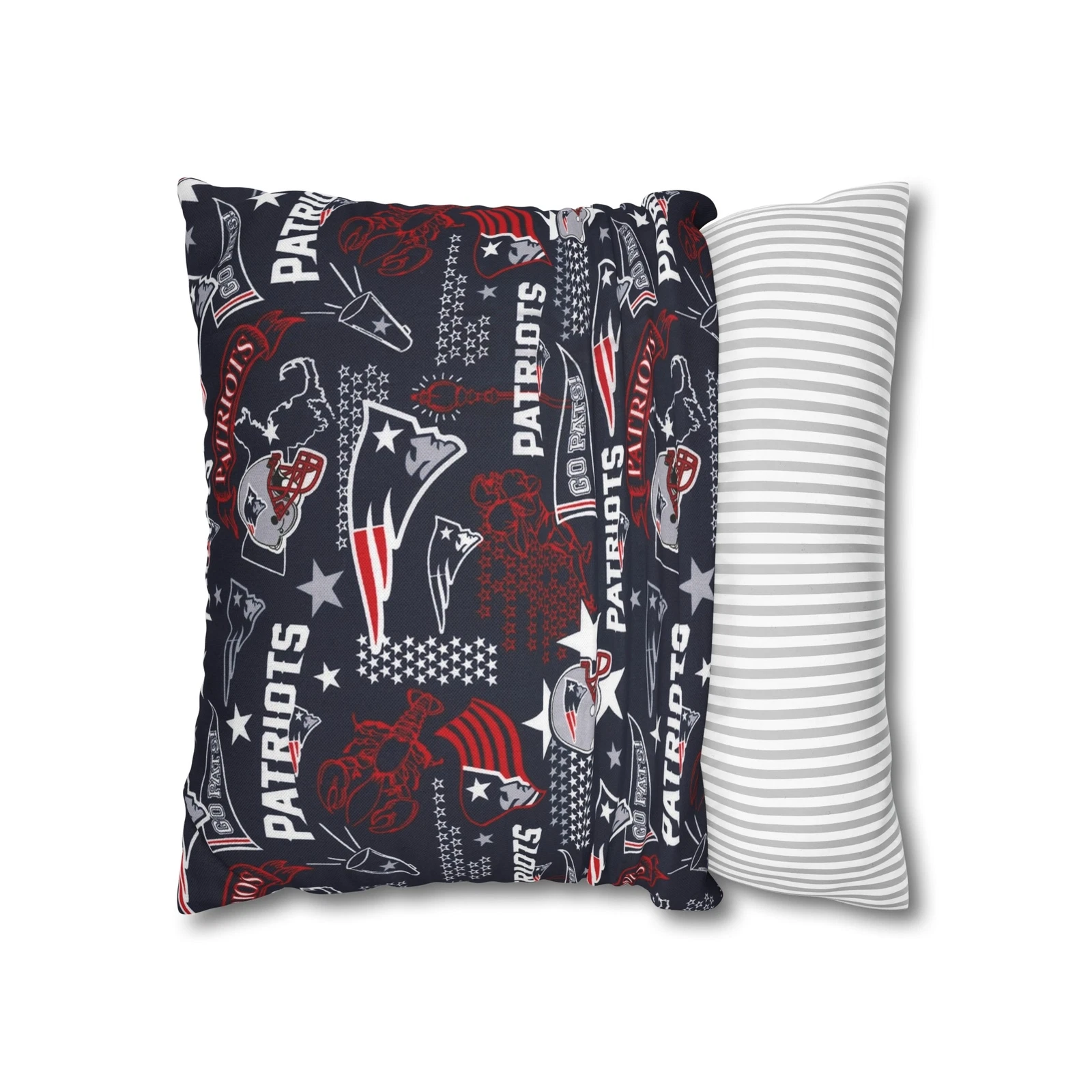 New England Patriots Square Throw Pillowcase