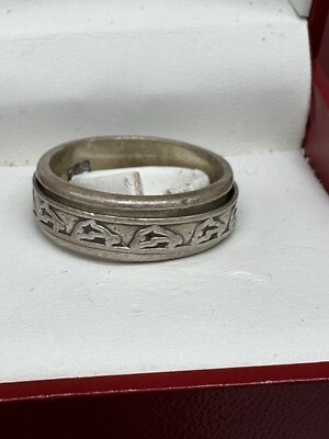 Vintage Sterling Silver  925 Fidget Spinning Band Ring Band Size 11