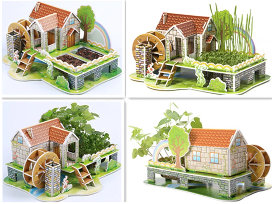 Zilipoo 3D Botanic Puzzle and Mini Garden, Education Toy, Rainbow House, Age 3+ - Image 2 of 4