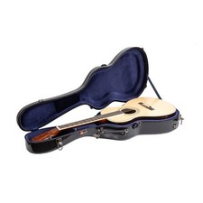 Crossrock Fiberglass Case fits 12-Fret 000/OM Acoustic Guitars, TSA Lock-Black