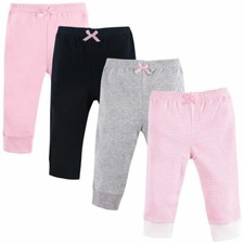 Luvable Friends Tapered Ankle Pants, 4-Pack, Pink Stripes