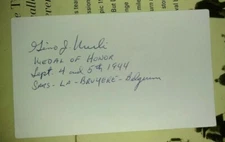 Sgt GINO J. MERLI WWII Medal of Honor Recipient 1st Inf. Div. MOH CMH Signed 3x5