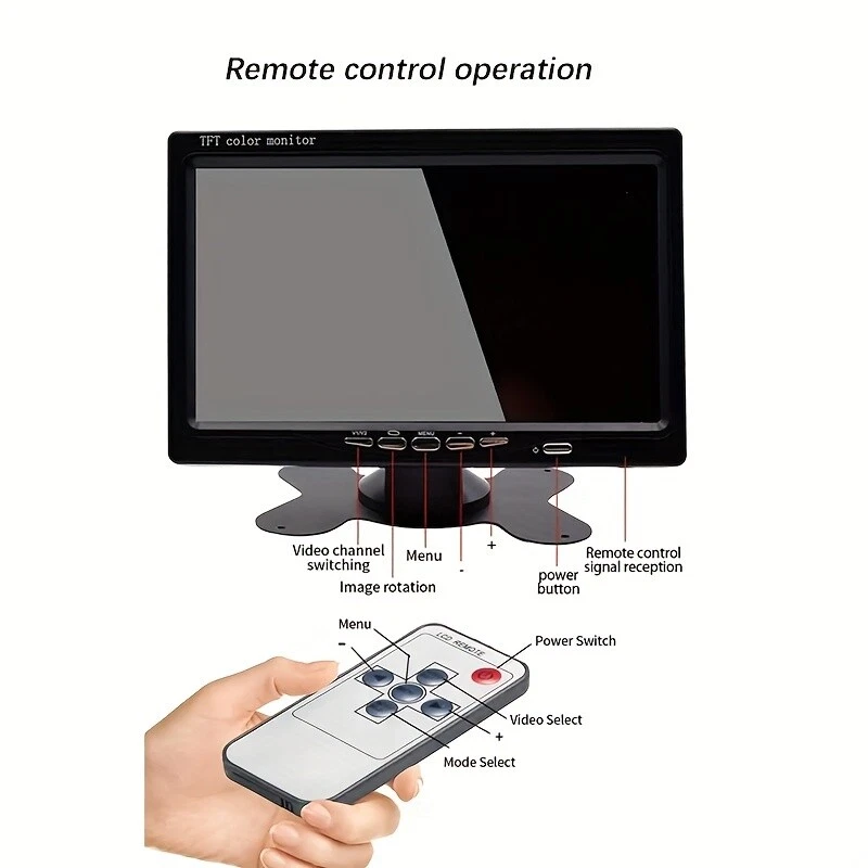 Wireless Rear View Camera 7" LCD Backup Car Monitor For Truck Bus Trailer Camper - Image 4 of 4