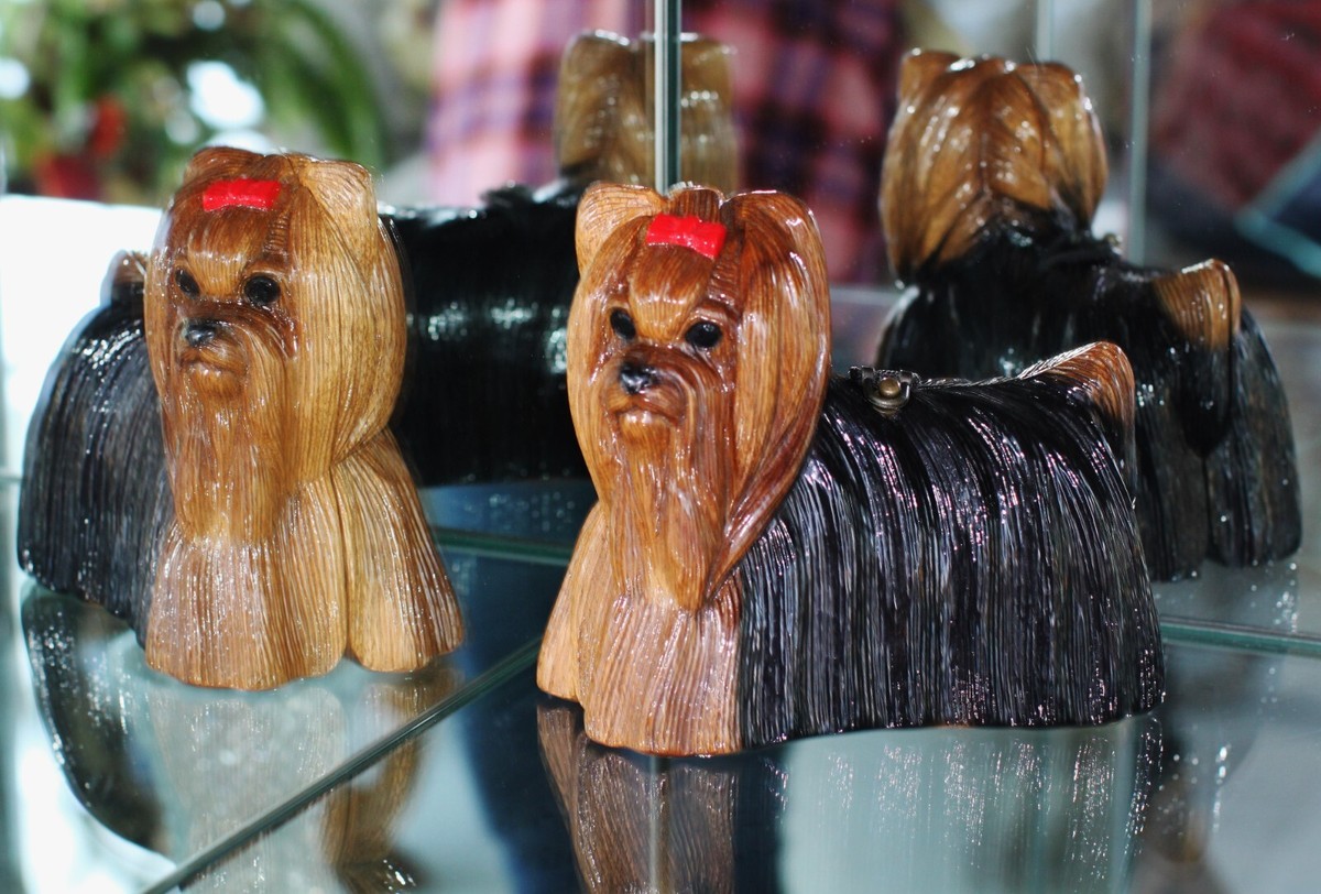 TIMMY WOODS YORKIE YORKSHIRE TERRIER DOG PURSE CLUTCH MINAUDIERE