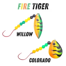 Fire Tiger Worm Harness Spinner Lure for Fishing and Targets WALLEYE