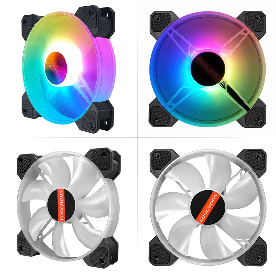 RGB Computer Case Fan PC Cooling 120mm Sync LED Quiet with 1 Remote Control 12V - Image 2 of 4