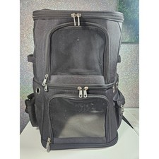 Pet Dog Cat Carrier Backpack Dual Compartment Double Decker Mesh Travel Bag