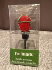 Pier 1 Imports Cardinal Red Bird Bottle Stopper, Cute And Dressed For Winter NIB
