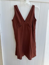 NWT Gap Sleeveless Dress Rayon Rust Satin Look Size 12P 60$