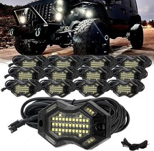 Magnetic White Rock Lights Wide Beam Angle, Quick Connect, 49 12 Pods white