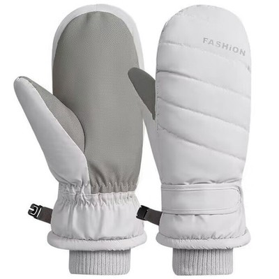 Women Ski-Gloves Plus-Velvet-Thickened Winter-Mittens Cold-Weather-Gloves Non...