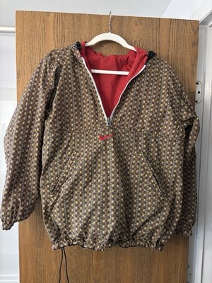 Nike Vintage Reversible Anorak Windbreaker Small Half Zip Swoosh Logo
