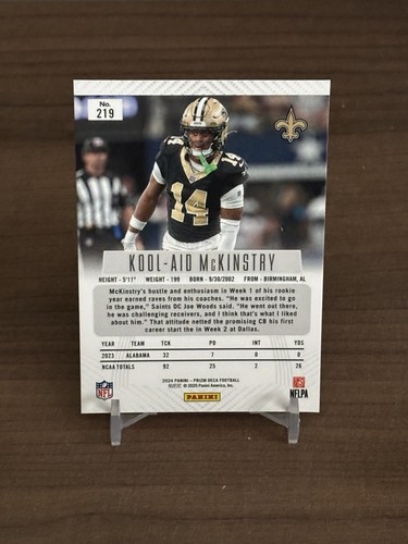 Kool-aid Mckinstry 2024 Prizm Deca Rookie RC #219 - Picture 2 of 2