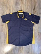 Red Kap Shirt Mens XL Work Mac Tools Two Tone Grey Yellow Crew Button Up