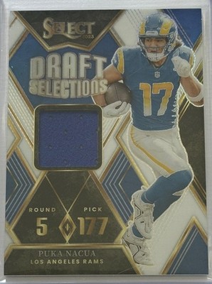 2023 Select Draft Selections Puka Nacua Rams White Prizm  /75 (MEM, RC)
