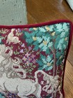 Vintage Needlepoint Unicorn Pillow Mythical Decor Velvet Back — photo 5