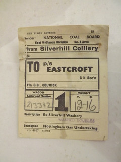 NCB wagon label. Silverhill