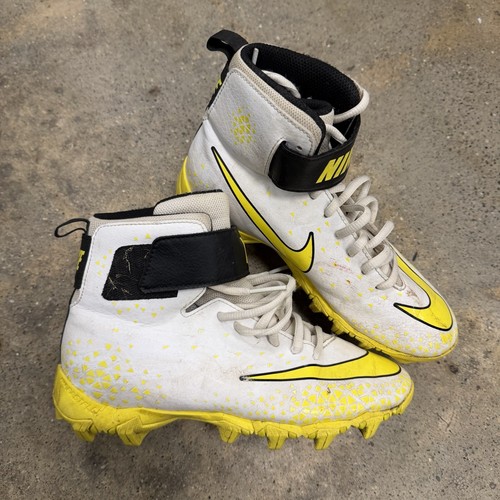 Nike Youth Football Cleats 3Y Yellow White High-Top Strap Fastflex 880133-170