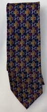 Jos. A. Bank Executive Purple Gold Blue 100 Silk Men  s Neck Tie Made In China
