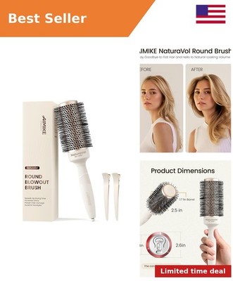 NaturaVol Round Brush for Blow Out, 1.7'' Medium Brush for Fine Hair