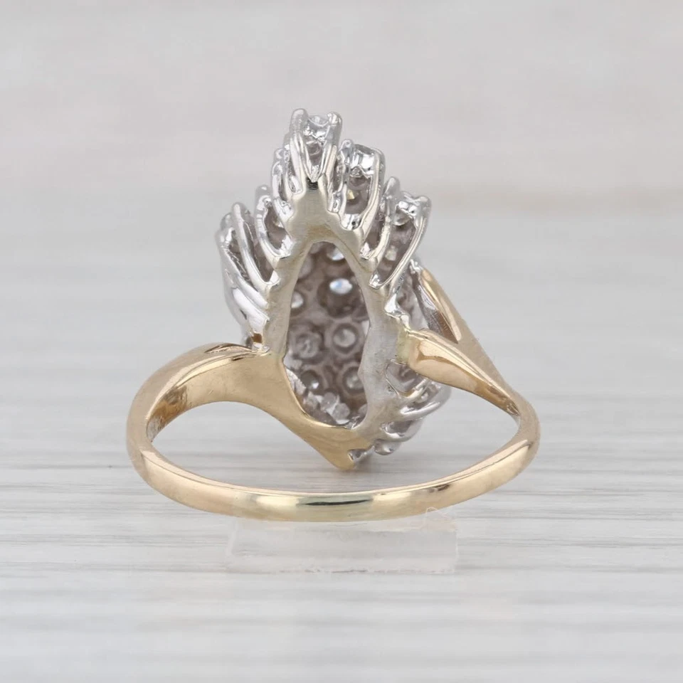 0.78ctw Diamond Cluster Ring 14k Yellow White Gold Cocktail - Image 4 of 4