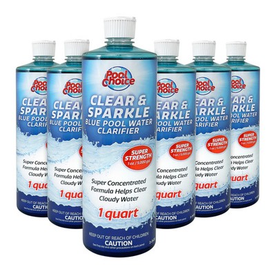 Pool Choice Clear and Sparkle Blue Pool Water Clarifier, 1-Quart, 6-Pack