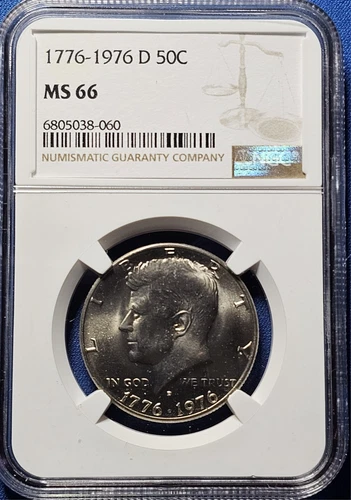 A 1976 D  Kennedy 50c, NGC Graded MS 66, GEM BICENTENNIAL!