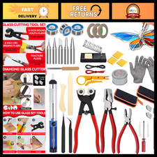 36-Piece Stained Glass Starter Kit - Glass Cutting 100W Soldering Tools Set