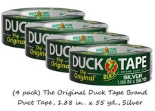  4 pack The Original Duck Tape Brand Duct Tape, 1.88 in. x 55 yd,Silver