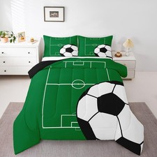 Football Comforter Set Full Size Soccer Bedding Set for Boys Girls Teens,Spor...