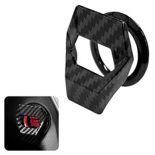 Carbon Fiber Engine Start Stop Button Cover, Zinc Alloy Anti-Scratch Push to ...