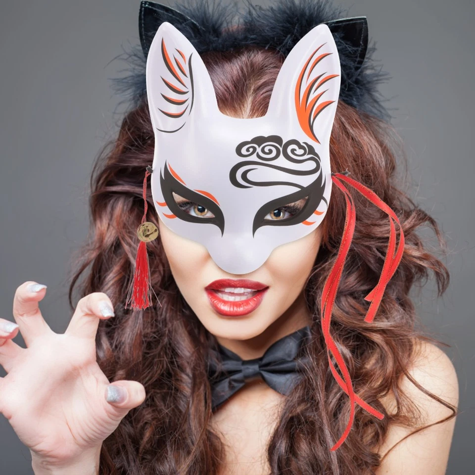  Maschera di volpe cosplay Maschera di volpe mezza faccia Maschera di volpe - Immagine 2 di 4