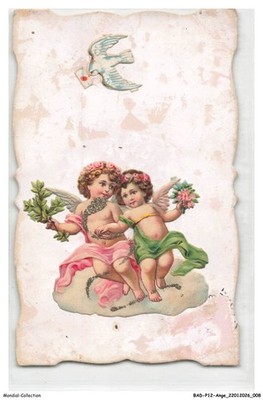 BADP12-1043-ANGEL - TWO ANGELS AND A DOVE WITH A LETTER - ADDED