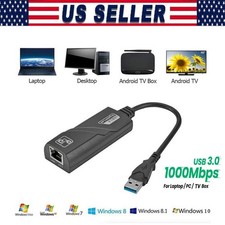 USB 3.0 Gigabit Ethernet LAN RJ45 1000Mbps Network Adapter For Windows PC Lot